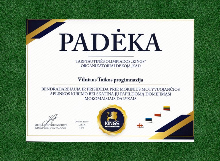 Diplomai, sertifikatai, padėkos