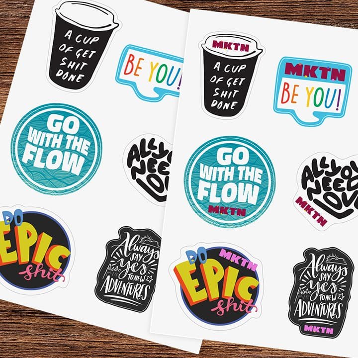 Die-cut stickers on sheets